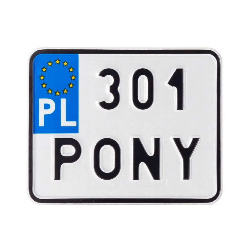 Tablica gadżet do ramki rejestracyjnej motorower skuter motorynka 301 PONY Bezpieczna płatność