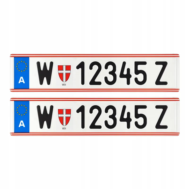 Austriackie tablice rejestracyjne rozmiar austriacki, do ramek austriackich Wysoka jakość