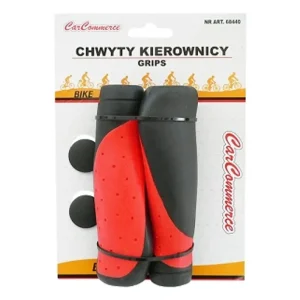 CHWYTY KIEROWNICY GUMOWE CZARNO-CZERWONE Oryginalny