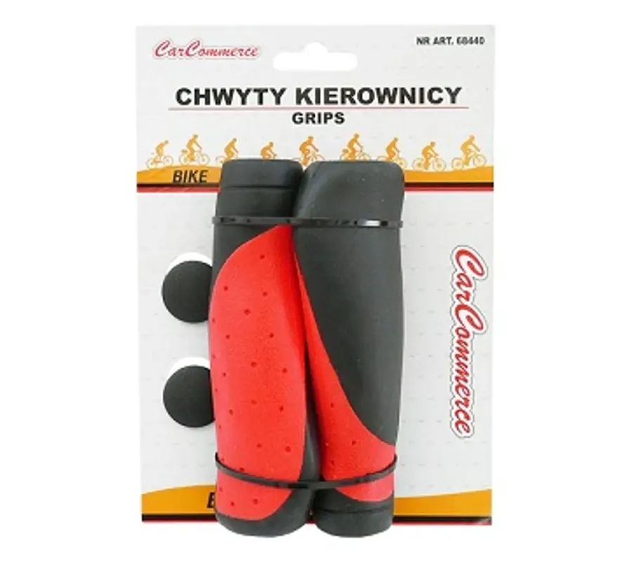 CHWYTY KIEROWNICY GUMOWE CZARNO-CZERWONE Oryginalny