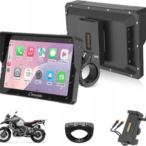 Kup teraz Motocyklowy ekran Carpuride W702S Carplay/Android Auto uchwyt BM05 nowy