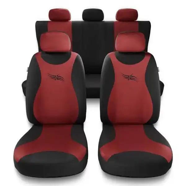 Darmowa dostawa Uniwersalne pokrowce samochodowe do Seat Mii (2011-2018) - pokrowce na fotele - Auto-Dekor - Turbo - czerwony