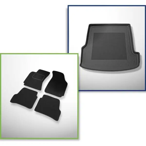 Zestaw: dywaniki welurowe + mata do bagażnika do Volkswagen Passat B5 (10.1996-2005) Premium