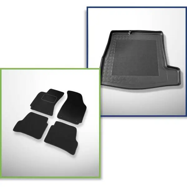 Premium Zestaw: dywaniki welurowe + mata do bagażnika do Volkswagen Passat B5 (1996-2005) - bez lewej wnęki