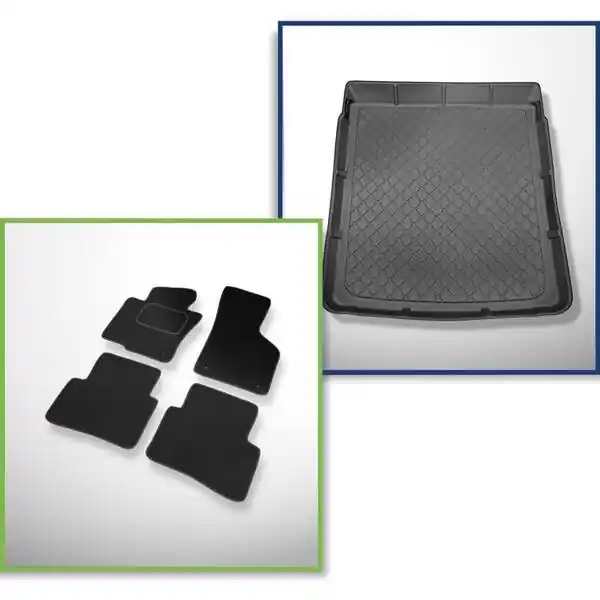 Najlepsza cena Zestaw: dywaniki welurowe + mata do bagażnika do Volkswagen Passat B6 (2005-10.2009)