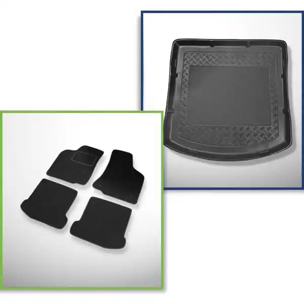 Premium Zestaw: dywaniki welurowe + mata do bagażnika do Volkswagen Polo III 6N (1994-2001)