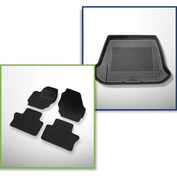 Zestaw: dywaniki welurowe + mata do bagażnika do Volvo S60 II (06.2010-09.2018) Oryginalny
