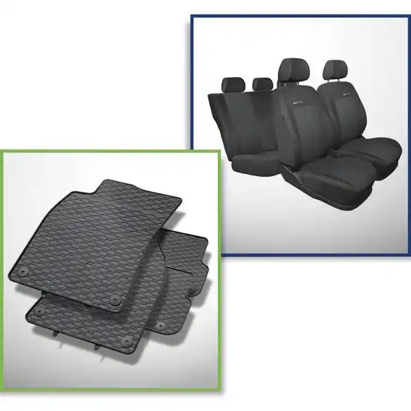 Zestaw: dywaniki gumowe + pokrowce szyte na miarę do Audi A6 C6 Avant, Limousine (2004-2011) - Elegance Szybka dostawa