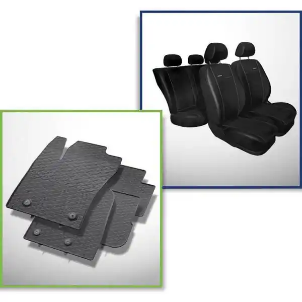 Zestaw: dywaniki gumowe + pokrowce szyte na miarę do Fiat Tipo Hatchback, Kombi (2016-....) - Premium Zamów teraz