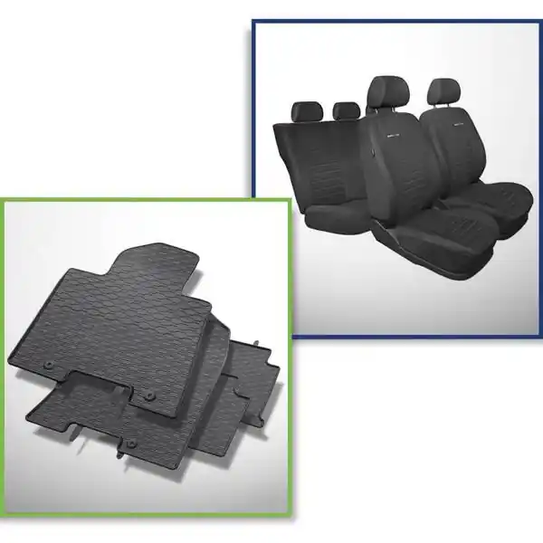 Zestaw: dywaniki gumowe + pokrowce szyte na miarę do Hyundai Tucson III SUV (2015-2020) - Elegance Bezpieczna płatność