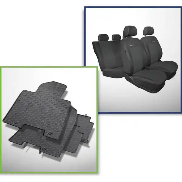 Zestaw: dywaniki gumowe + pokrowce szyte na miarę do Kia Sportage IV SUV (2016-2021) - Elegance Oferta limitowana