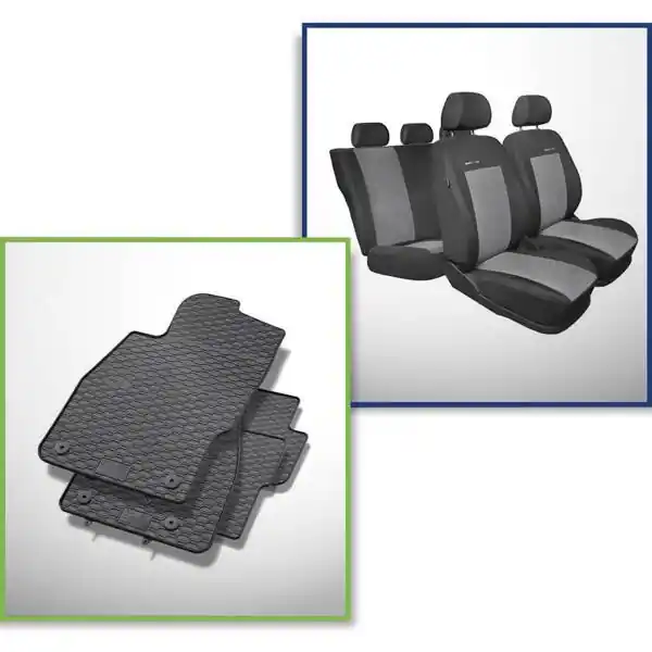 Zestaw: dywaniki gumowe + pokrowce szyte na miarę do Opel Corsa D Hatchback (2006-2011) - Elegance - 5-drzwiowy Kup teraz