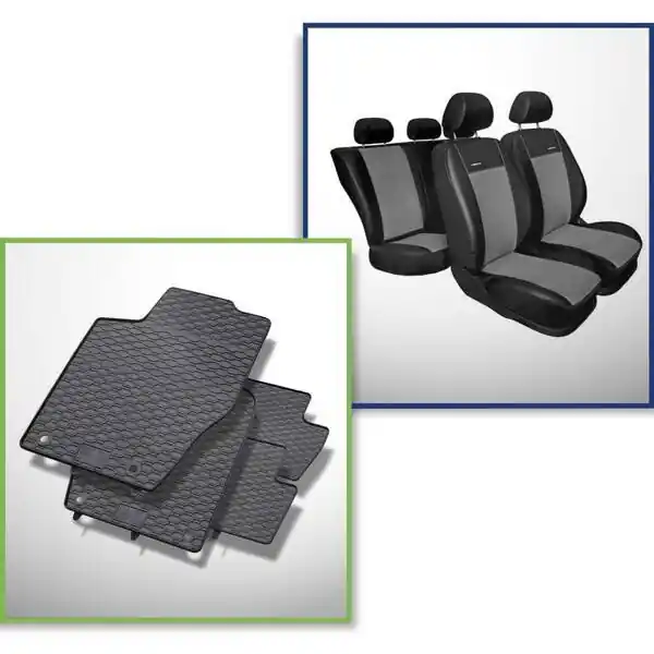 Autentyczny Zestaw: dywaniki gumowe + pokrowce szyte na miarę do Peugeot 307 II SW (2005-2008) - Premium