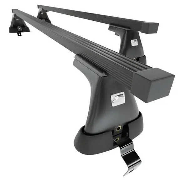 Stalowy bagażnik dachowy do Alfa Romeo Giulietta Hatchback (2010-2020) - czarne belki dachowe z uchwytem - Amos - K-P - O - bez punktów montażowych Zwrot pieniędzy