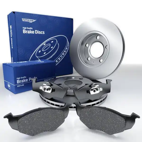 Klocki + tarcze hamulcowe do Volkswagen Polo IV Hatchback (2002-2009) - Tomex - TX 10-85 + TX 71-09 (oś przednia) Autentyczny