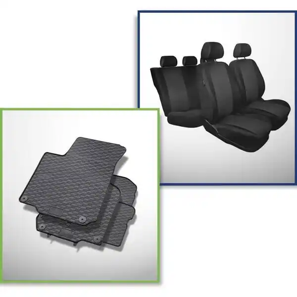 Zestaw: dywaniki gumowe + pokrowce szyte na miarę do Seat Leon I Hatchback (1999-2005) - Practic Zamów teraz