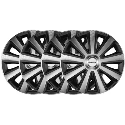 Promocja Goodyear Goodyear 10623 kołpaki ozdobne na koła samochodowe"Memphis Carbon", zestaw 4 szt, 38,10 cm (15 cali), czarne/srebrne 10624