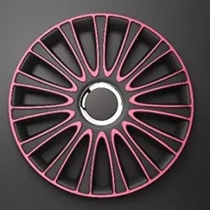 Popularny Autostyle Samochód Style PP 5137p zestaw ozdobne kołpaki na koła LEMANS 17 cali, czarny/różowy LEMANS 17'' PINK