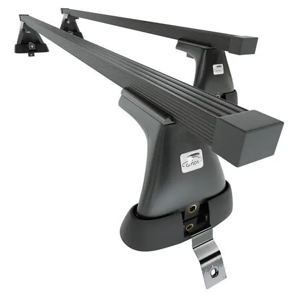 Szybka dostawa Stalowy bagażnik dachowy do Dacia Logan I Sedan (2004-2012) - czarne belki dachowe z uchwytem - Amos - K-i - O - bez punktów montażowych