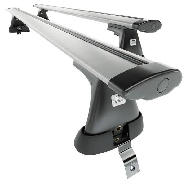 Aluminiowy bagażnik dachowy do Dacia Logan I Sedan (2004-2012) - srebrne belki dachowe z uchwytem - Amos - K-i - Dynamic - bez punktów montażowych Oferta