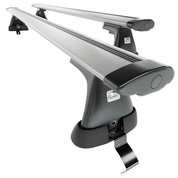 Aluminiowy bagażnik dachowy do Skoda Superb II Liftback (2008-2015) - srebrne belki dachowe z uchwytem - Amos - K-O - Dynamic - bez punktów montażowych Oferta limitowana