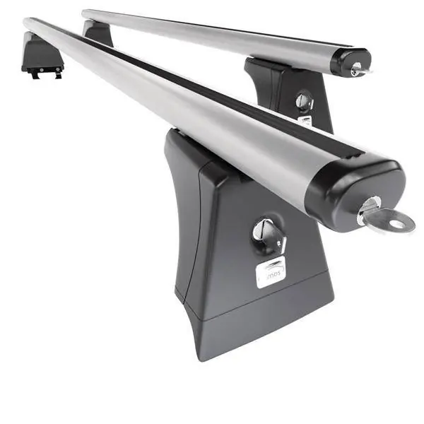 Tylko dziś Aluminiowy bagażnik dachowy do Opel Zafira C Minivan (2012-2019) - srebrne belki dachowe z uchwytem - Amos - β-102 - Aero - punkty montażowe