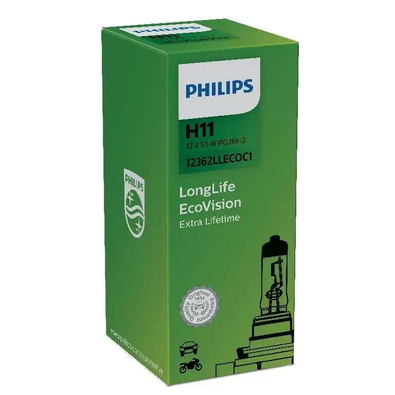 Philips 12362LLECOC1 Longlife EcoVision H11 reflektor lampy 12362LLECOC1, 1er karton 36194030 Ekspresowa dostawa