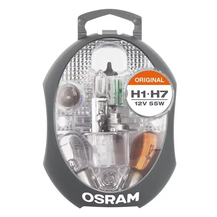 Darmowa dostawa Osram oryginalny zamiennik lampy Box H1/H7, zespoły-reflektorów halogenowych i lampek sygnalizacyjnych, 12 V w samochodach, CLK H1/H7, komplet wymienny lampy-zestaw (1 sztuki) CLK H1/H7