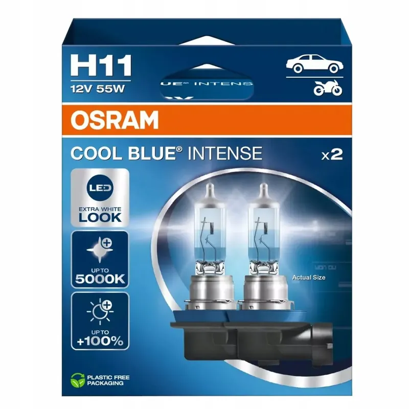 Żarówki H11 Osram Cool Blue Intense 5000k Led Extra White Look 55w Tani