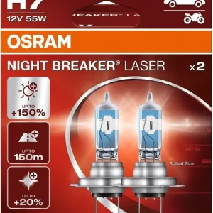 Osram OSRAM Automobilinės lemputės NIGHT BREAKER LASER +150% H7 55W 12V PX26D 2vnt Zamów teraz