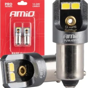 Najlepsza cena AMiO Żarówki led canbus pro t4w ba9s 4x2016 smd białe 12v 24v amio-03579