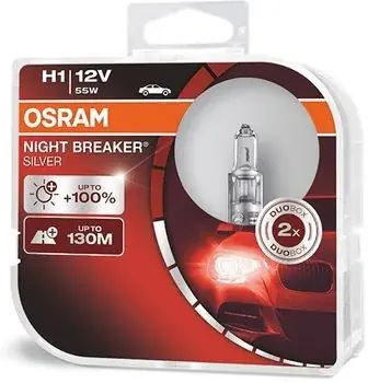 Tani Osram H1 Night Breaker Silver + 100% DuoBox 64150NBS-HCB