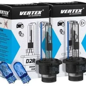 Xenon AMIO Zestaw 2x Żarówka ksenonowa AMiO D2R 8000K 85V 35W + 2x Żarówka Super White Effect W5W T10 12V 5W E36-2836 X2+0419 Szybka dostawa