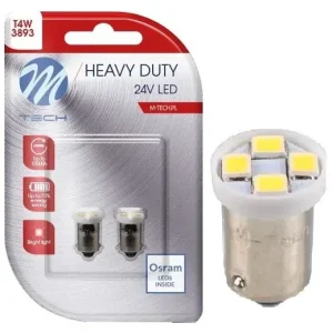 2x Żarówka T4w Led Osram M-tech Ba9s Dioda Biała 24v Tir Wysoka jakość