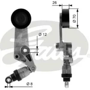 GATES Rolka napinacza, pasek klinowy wielorowkowy T38286 Bezpieczna płatność