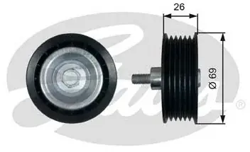 Bezpieczna płatność GATES rolka kierunkowa / prowadząca, pasek klinowy zębaty GATES T36456