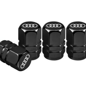 AUDI Nakrętki Wentylków AUDI Aluminiowe Czarne Designerskie Z Logo AUDI Wyprzedaż