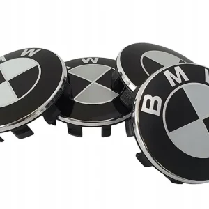 Dekieleki BMW 56 mm Czarno/Białe - 4 szt Wyprzedaż