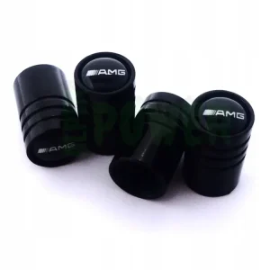Popularny Nakrętki Na Wentyle Samochodowe Do MERCEDES AMG Z Logo Czarny Chrom