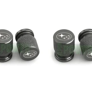 Nakrętki Na Wentyle Do SUBARU Metalowe Szare Eleganckie Trwałe Logo SUBARU Tylko dziś