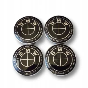 Dekielki BMW 50JAHRE 68mm (4 sztuki) DEKLE ALUFELG KAPSLE CZARNE TUNING Zwrot pieniędzy