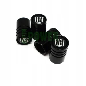 Popularny Nakrętki Na Wentyle Wentylki Z Logo FIAT Do Samochodów FIAT Czarne Stylowe