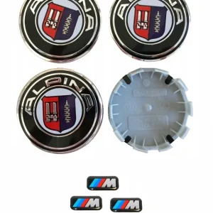 Zamów teraz DEKIELKI KAPSLE BMW ALPINA 68mm + NAKLEJKI M POWER 17mm x 9mm