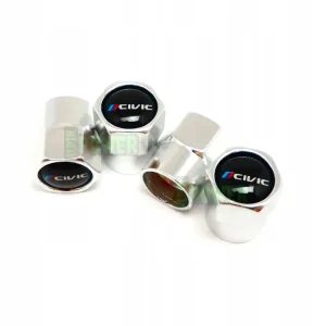 Oryginalny Nakrętki Na Wentyle Kapturki Z Logo HONDA CIVIC Chrom Chromowane do HONDA