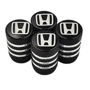 HONDA nakrętki na wentyle ALUMINIOWE kapturki wentylki 4szt. CZARNE Zwrot pieniędzy