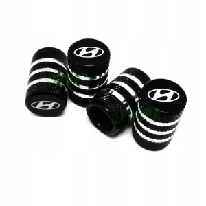 Metalowe Nakrętki Na Wentyle HYUNDAI Czarne Trwałe Luksusowe Logo HYUNDAI Zamów teraz