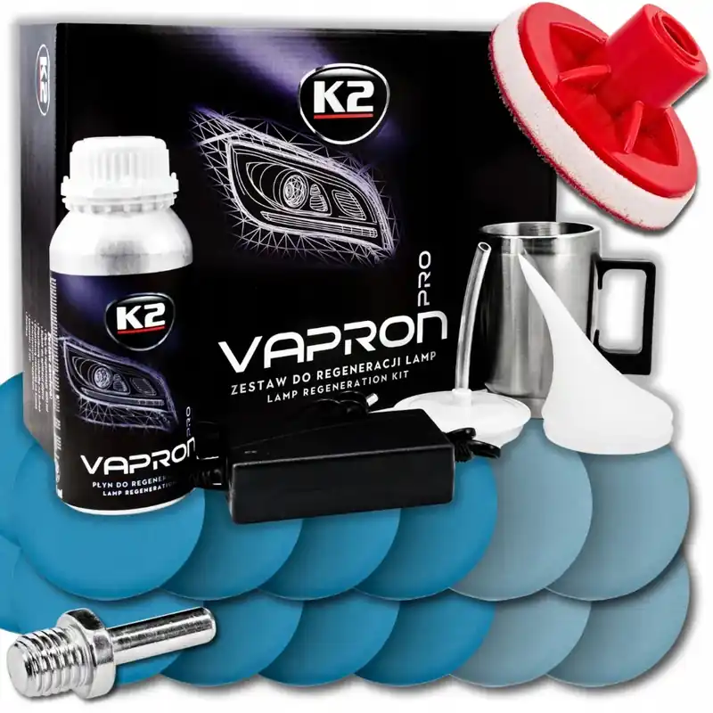 K2 VAPRON DO REGENERACJI POLEROWANIA LAMP REFLEKTORÓW AUTA KRĄŻKI POLERSKIE Wyprzedaż