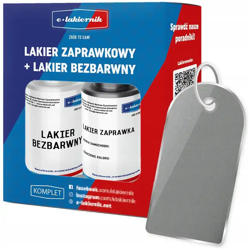 Lakier Zaprawka + Bezbarwny Zaprawkowy Samochodowy OPEL 147 Star Silver II Premium