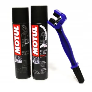 Smar Spray Motul C1 ROAD+ CHAIN CLEAN C2+ Szczotka - Motocykl Moto Zestaw Tylko dziś