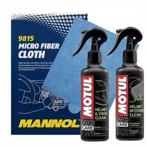Najlepsza cena Zestaw motul M1 Clean visor + M2 clean helmet + 9815 microfibra - PREZENT D